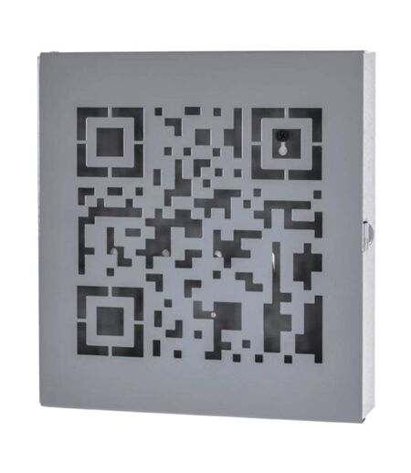 Boîte à Clés Métal QR Code 24cm Gris