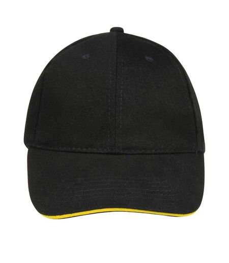 SOLS Unisex Buffalo 6 Panel Baseball Cap (Black/Yellow) - UTPC372