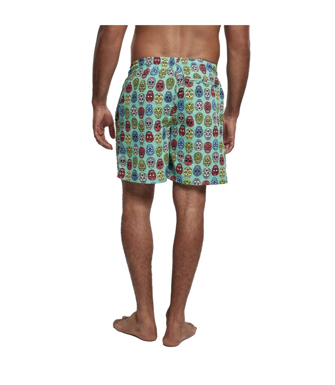 Mens Calavera Swim Shorts Green Multicoloured Urban Classics-2
