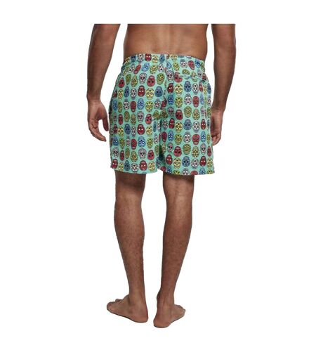 Mens Calavera Swim Shorts Green Multicoloured Urban Classics