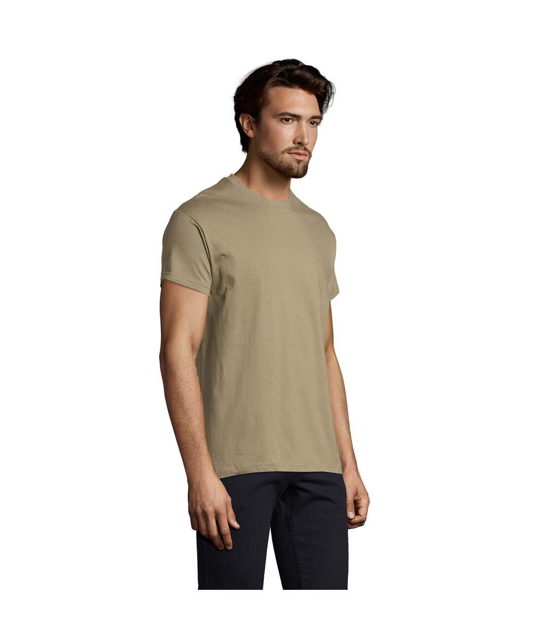 T-shirt Imperial Adulte Kaki Chiné SOLS-1