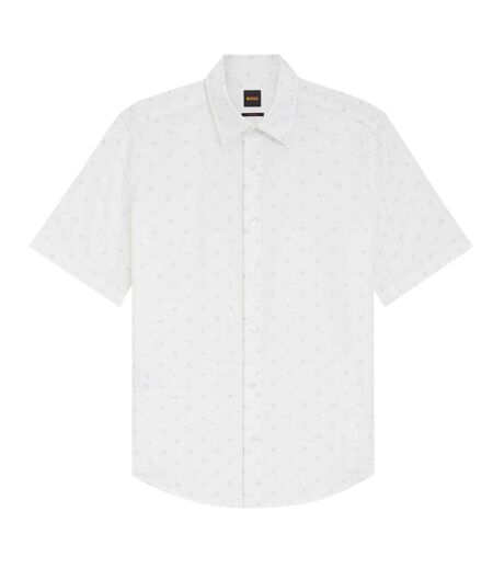 Chemise Manches Courtes Motif/style Micro-imprimé Homme Blanc Boss