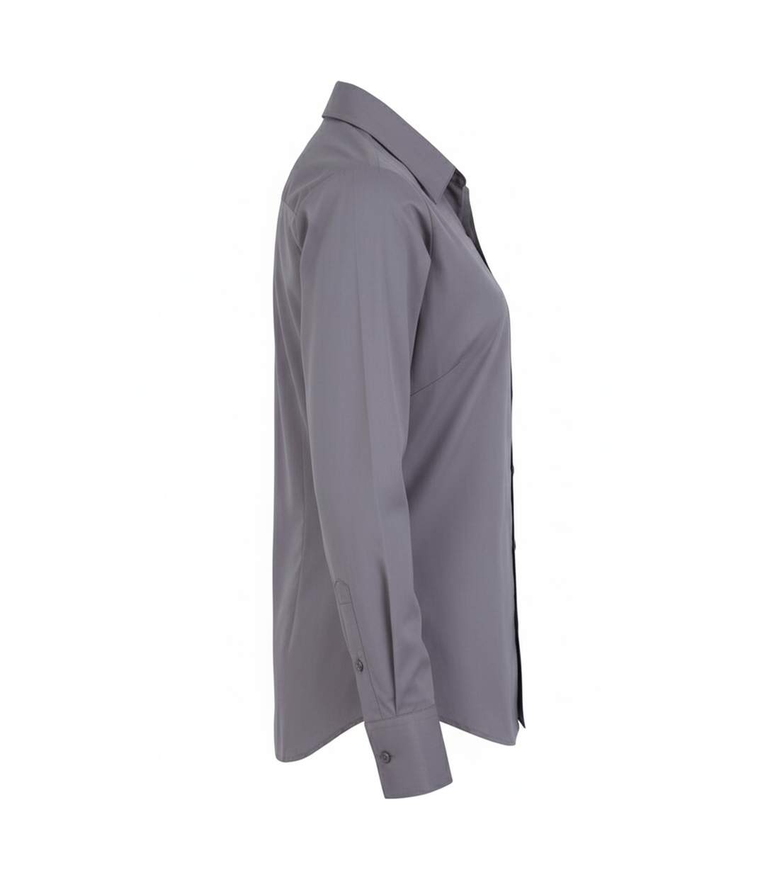Womens/ladies Poplin Long-sleeved Blouse Steel Premier-4
