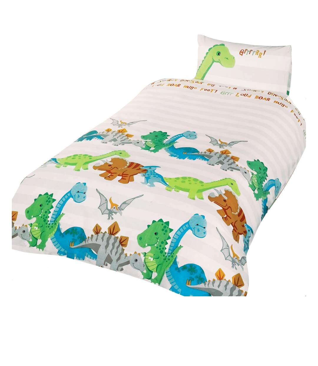 Dinosaur duvet cover set white/grey/green Rapport-1
