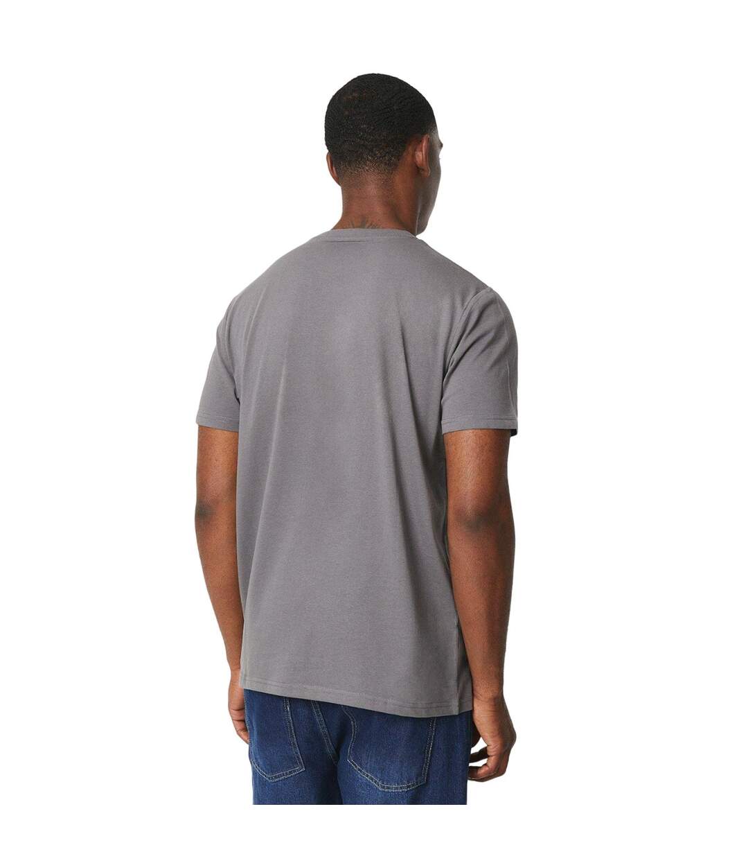 Mens plain cotton crew neck t-shirt mid grey Maine-2