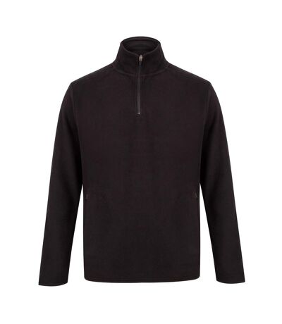 Henbury Mens Zip Neck Micro Fleece Top (Black) - UTPC3828