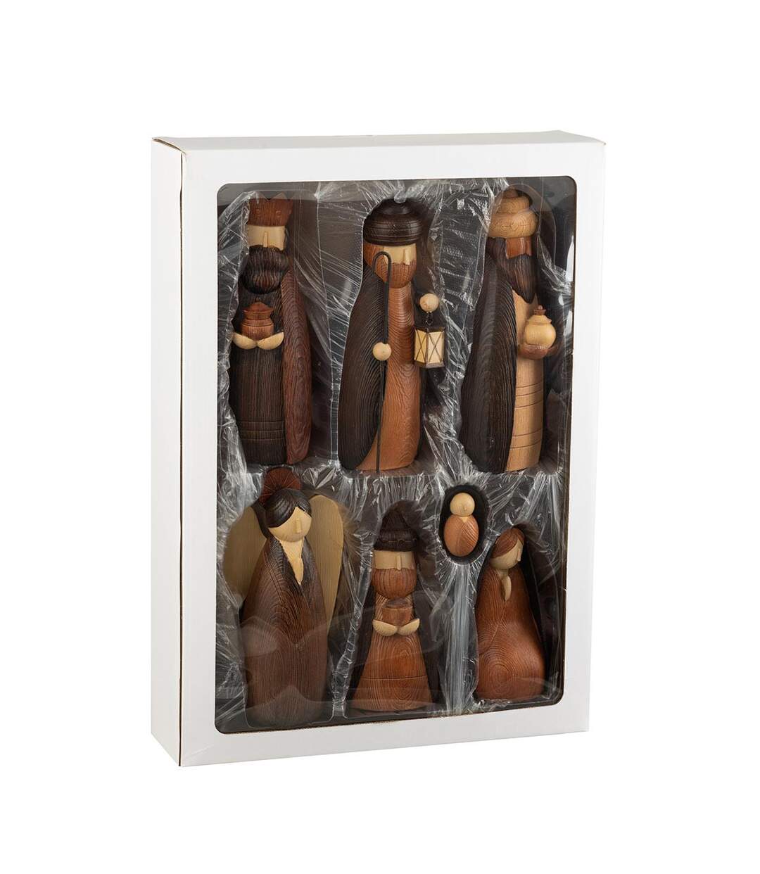Crèche de Noël en Résine 7 Santons 22cm Marron-2