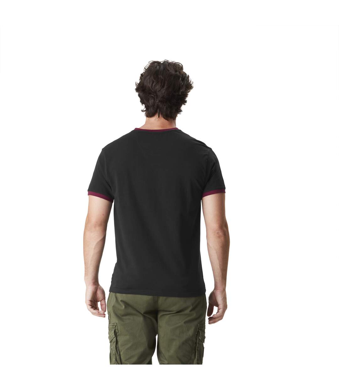 T-shirt homme col rond stretch avec print et bords contrastés Man Vondutch-3
