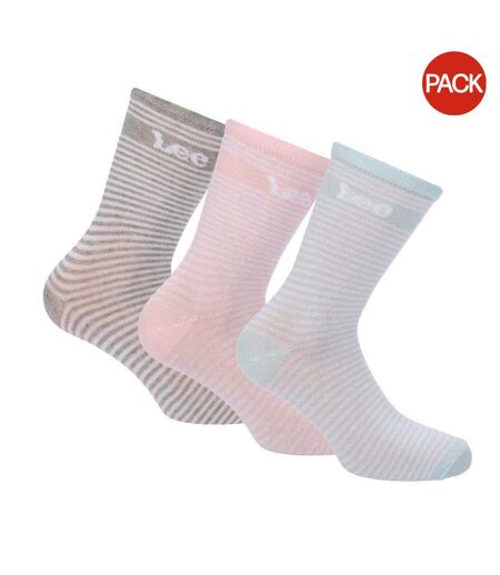 Pack Of 3  Womens/ladies Cotton Blend Ankle Socks  Pink Lee
