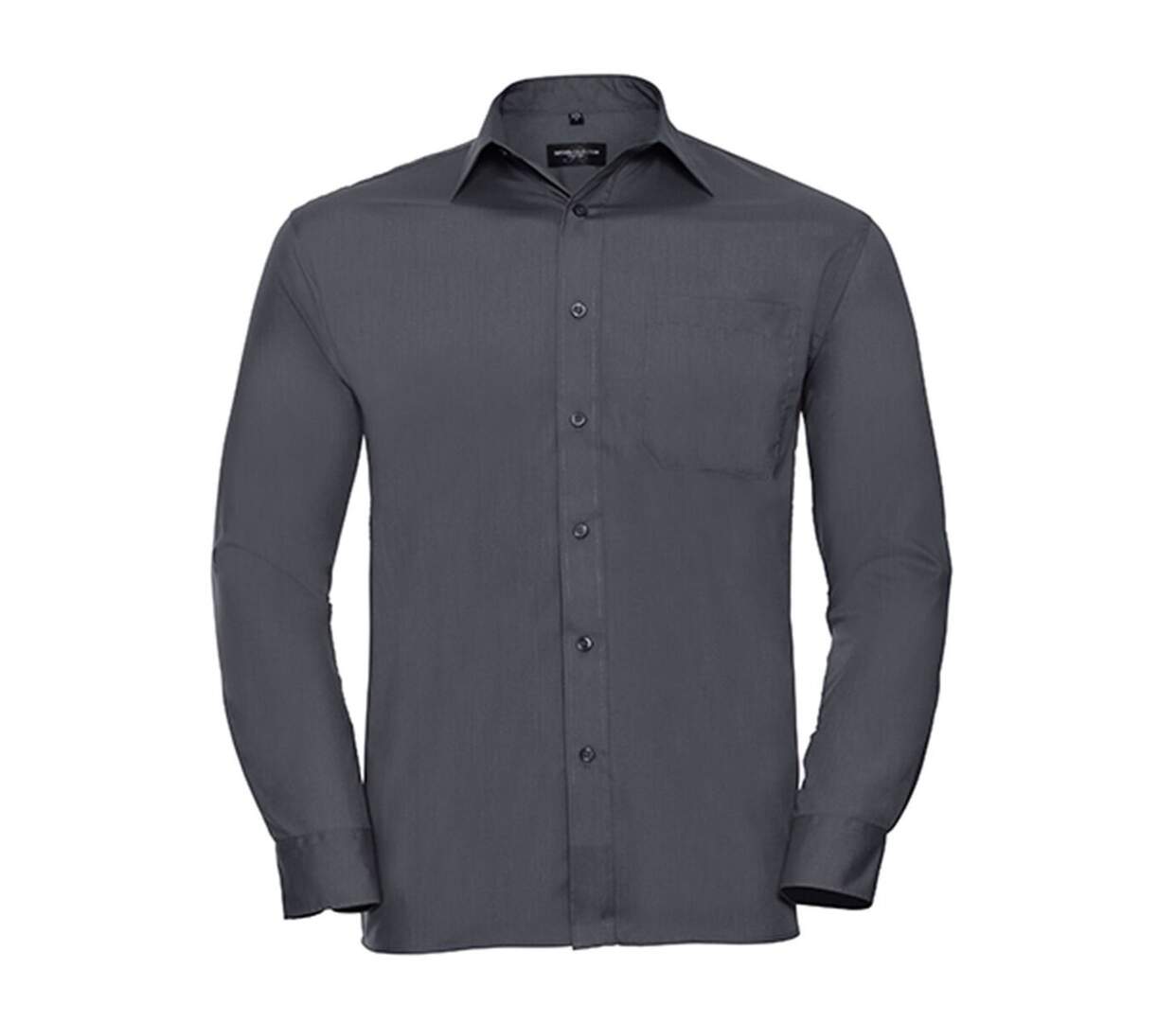 Chemise poplin manches longues repassage facile - Homme - RU934M - gris foncé-1