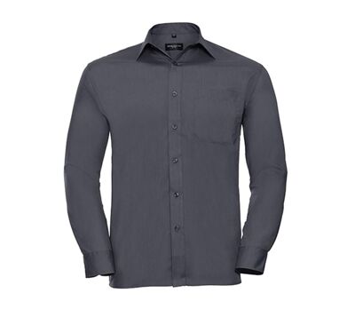 Chemise poplin manches longues repassage facile - Homme - RU934M - gris foncé