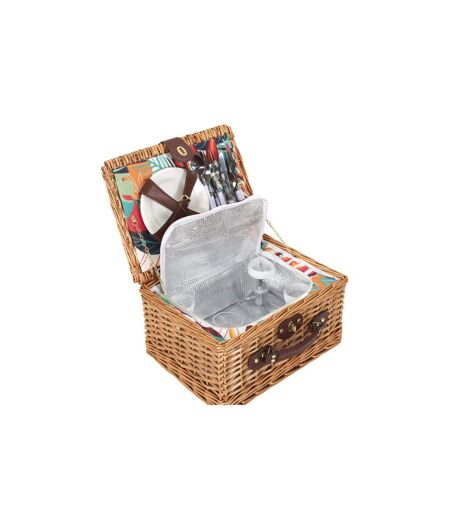 Panier Pique-Nique en Osier Exotique 39cm Marron