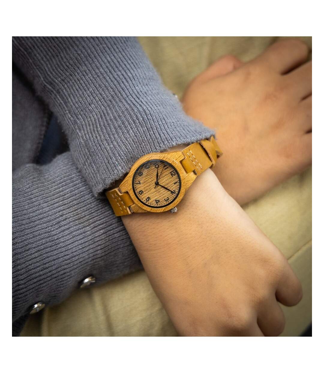 Montre Femme Couleur Camel Bois CHTIME