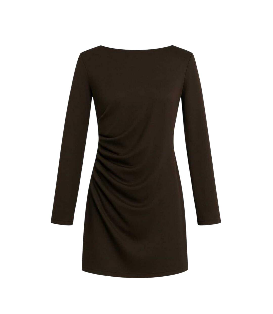 Robe Courte Manches Longues Femme Marron I Saw It First-2