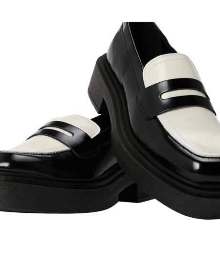 Womens/ladies Charley Penny Loafers Black Off White Steve Madden