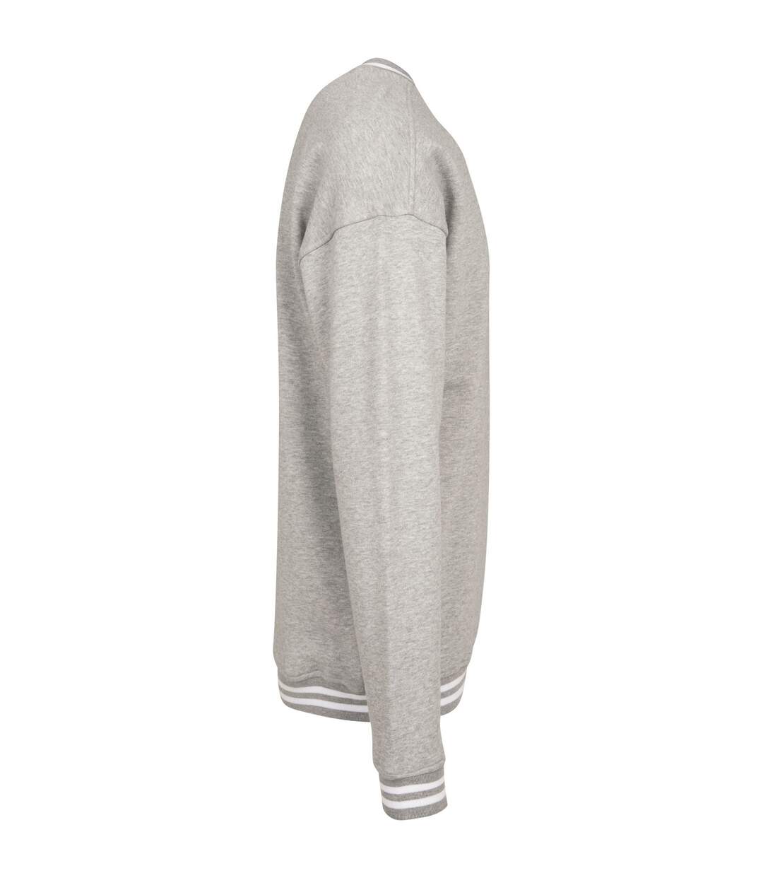 Sweat College Adulte Gris Chiné Blanc Build Your Brand-3