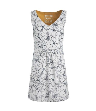 Womens/ladies indus printed jersey tunic light cream Weird Fish