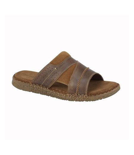 Mens Suede Sandals Brown Roamers