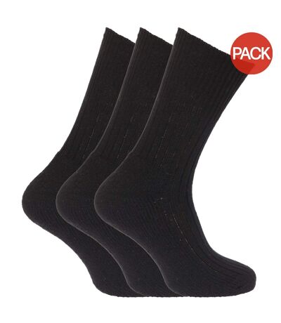 Lot de 3 Chaussettes à dessus non-élastiqués paires homme noir Universal Textiles