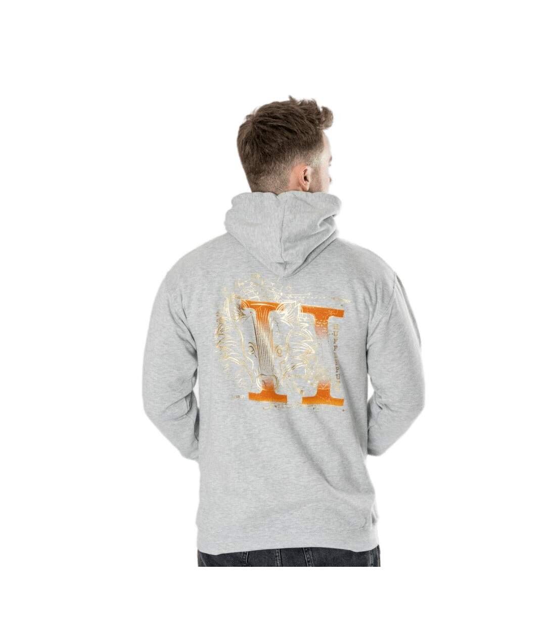 Harry Potter Unisex Adult Zodiac Hufflepuff Hoodie (Grey Marl)