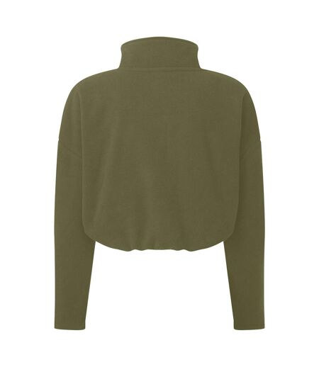 Womens/ladies Cropped Fleece Top Olive TriDri