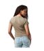 Womens/ladies Cotton T-shirt Taupe Jack Wills-3