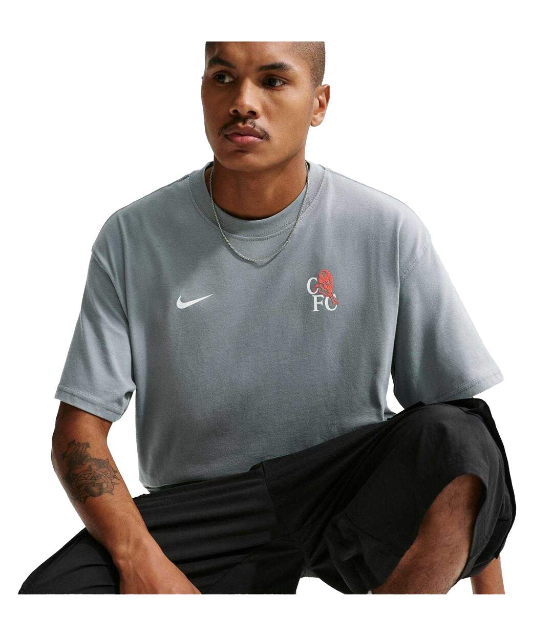 Mens Peak 25/26 Chelsea Fc Oversized T-shirt Grey Orange Nike-1