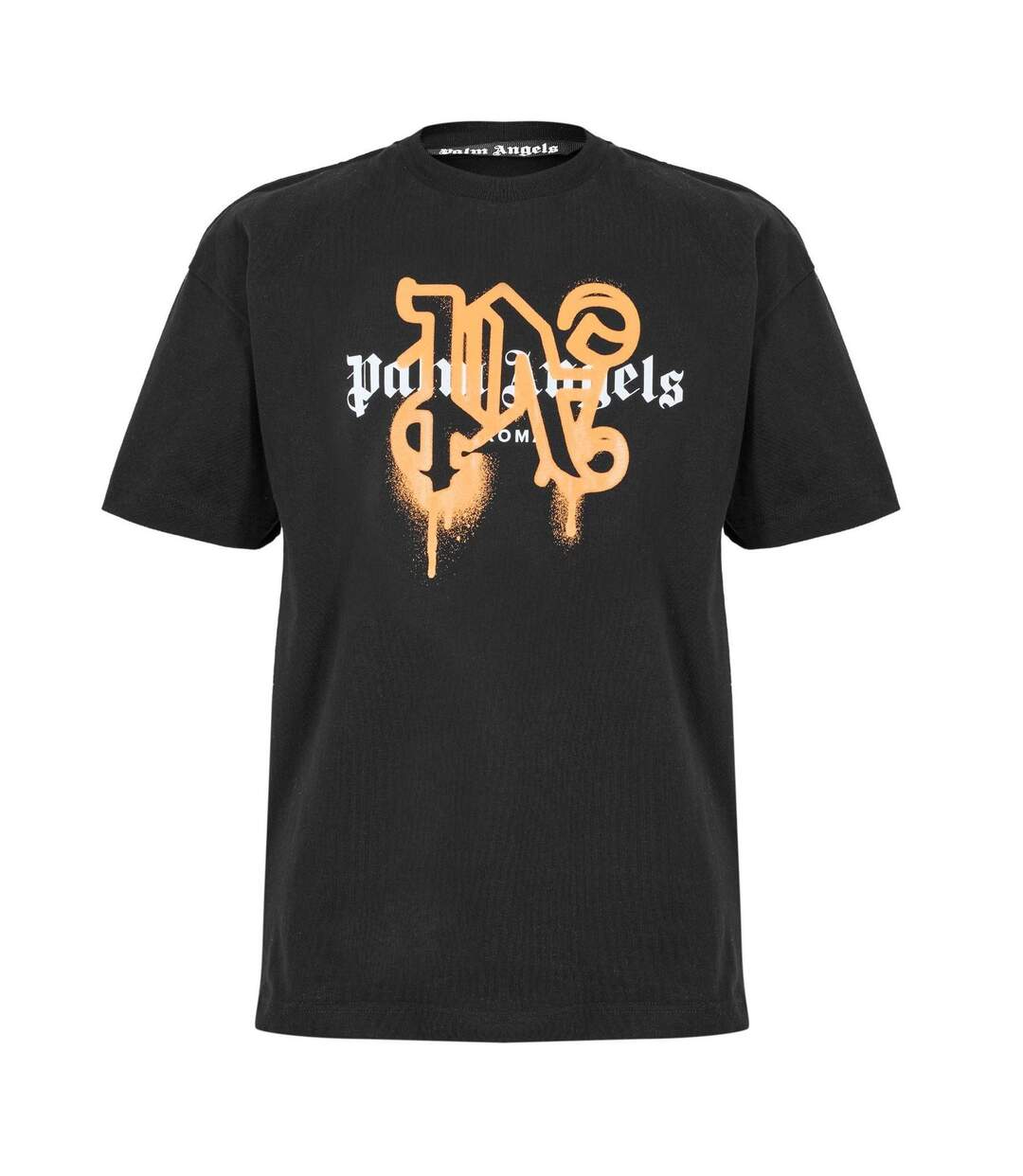 T-shirt Motif/style Monochrome Roma Homme Noir Orange Palm Angels-1