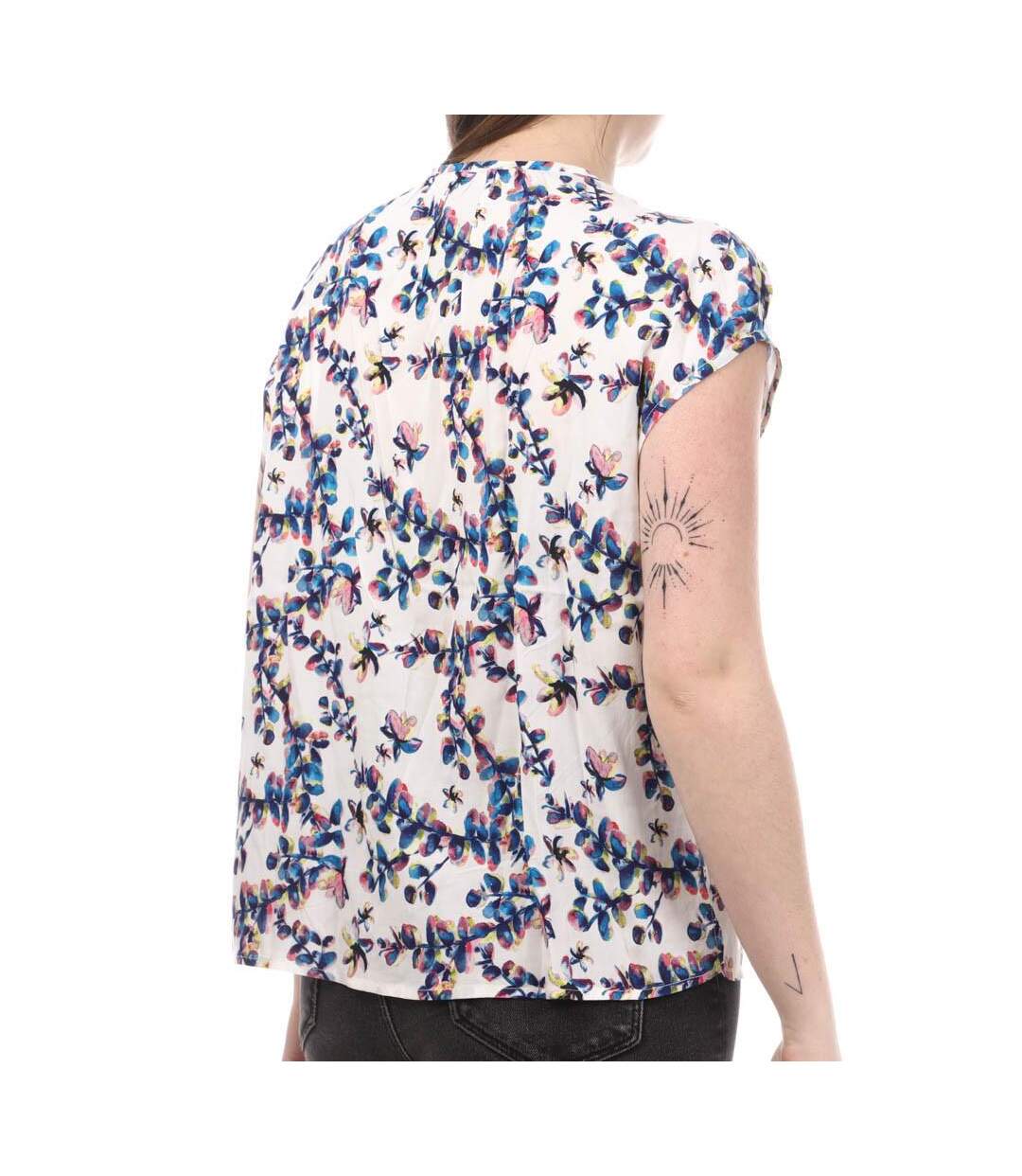 Blouse Blanche à fleurs Femme Teddy Smith Ayana - M-2