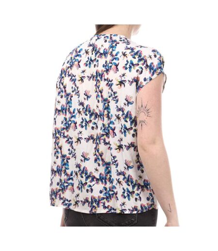 Blouse Blanche à fleurs Femme Teddy Smith Ayana - L