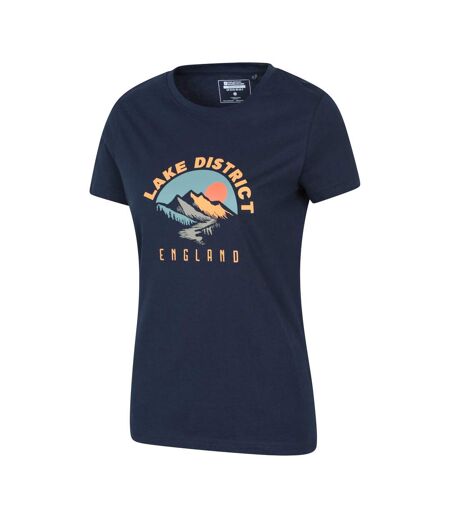 Womens/ladies lake district sunrise t-shirt navy Mountain Warehouse