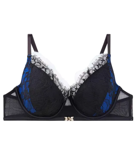 Soutien-gorge ampliforme noir/bleu Alcove