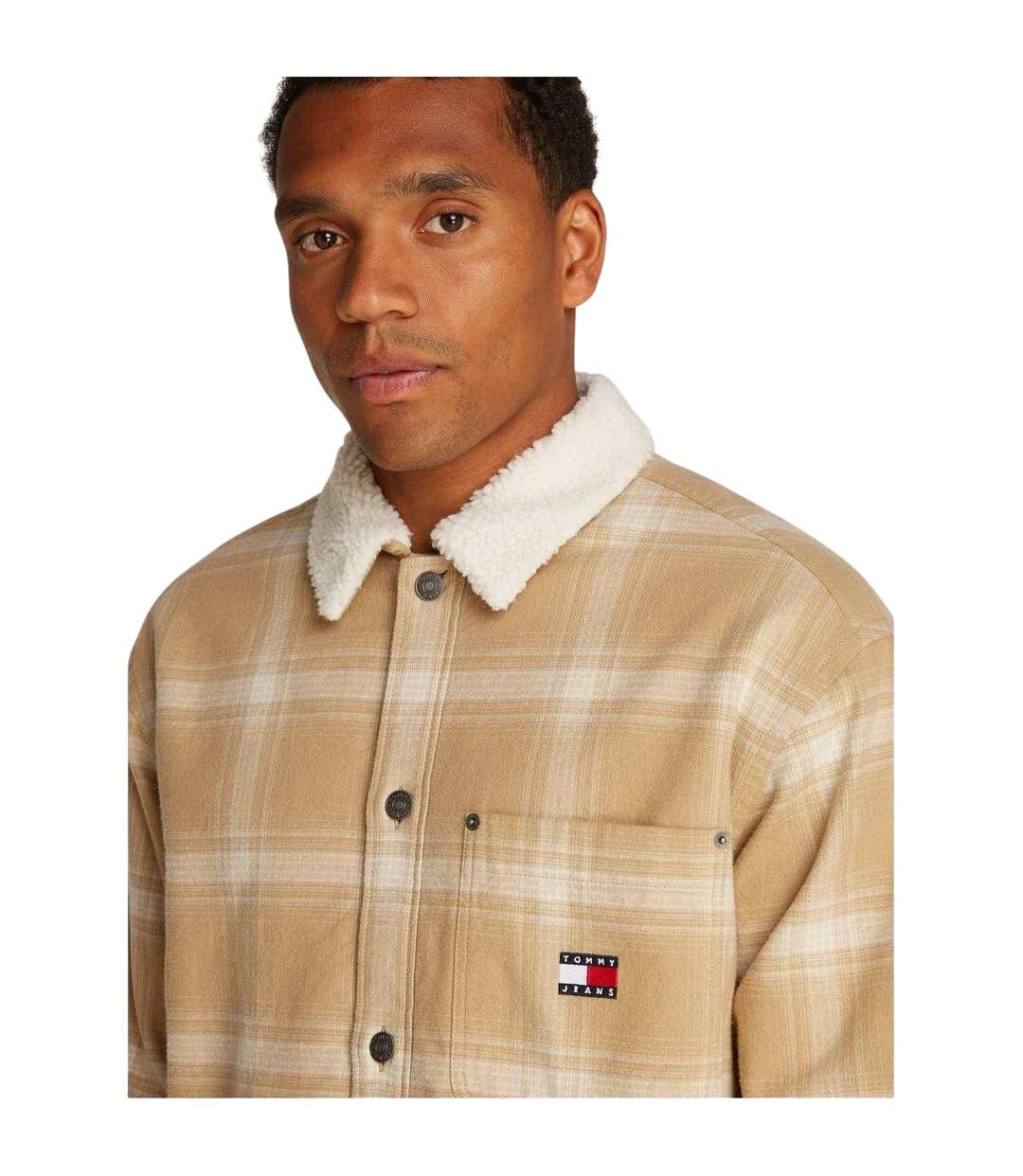 Mens Shirt Jacket Tan Tommy Jeans-4