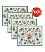 Pack of 4  Wild garden placemat  one size multicoloured Wylder-1