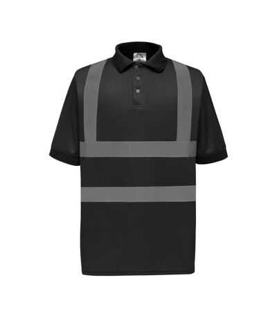 Polo haute visibilité hommes noir Yoko