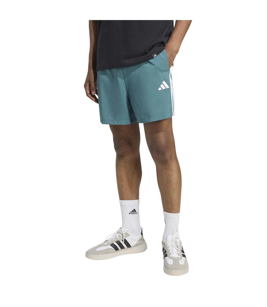 Short Motif/style 3 Rayures Homme Bleu Sarcelle Adidas-3