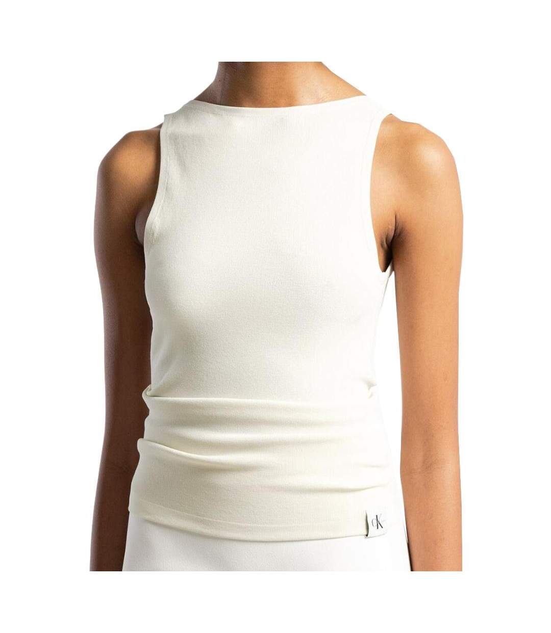 Débardeur blanc femme calvin klein jeans archive - l-1