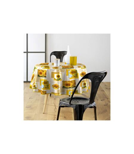 Nappe Toile Cirée Ronde Sunflower 160cm Jaune