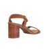 Womens/ladies Sling Back High Block Heel Sandals Tan Dune London-2