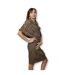 Robe femme manches forme châle - Robe tricot - Marron