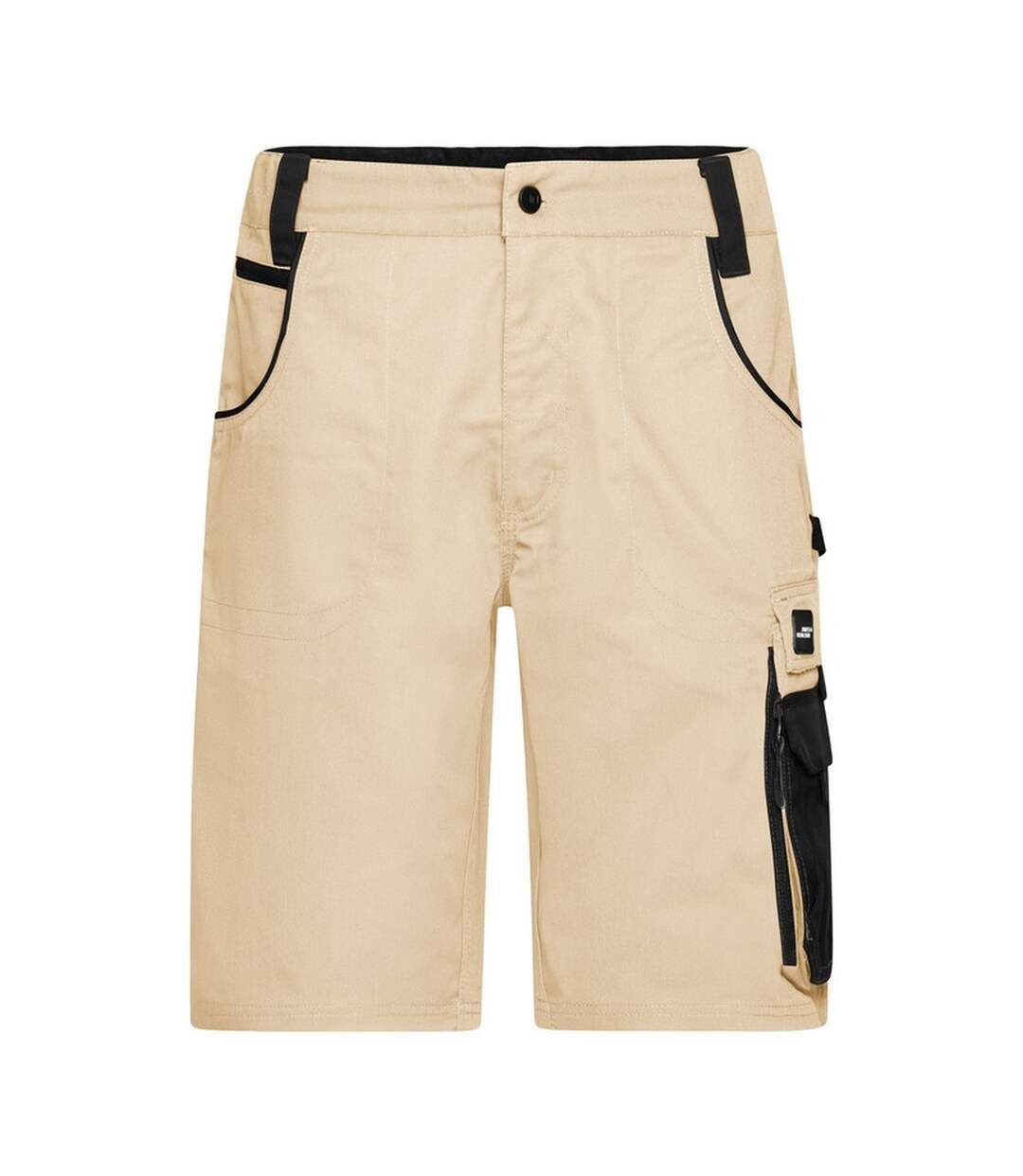 Short À Poches Strong Adulte Beige Gris Noir James And Nicholson-1