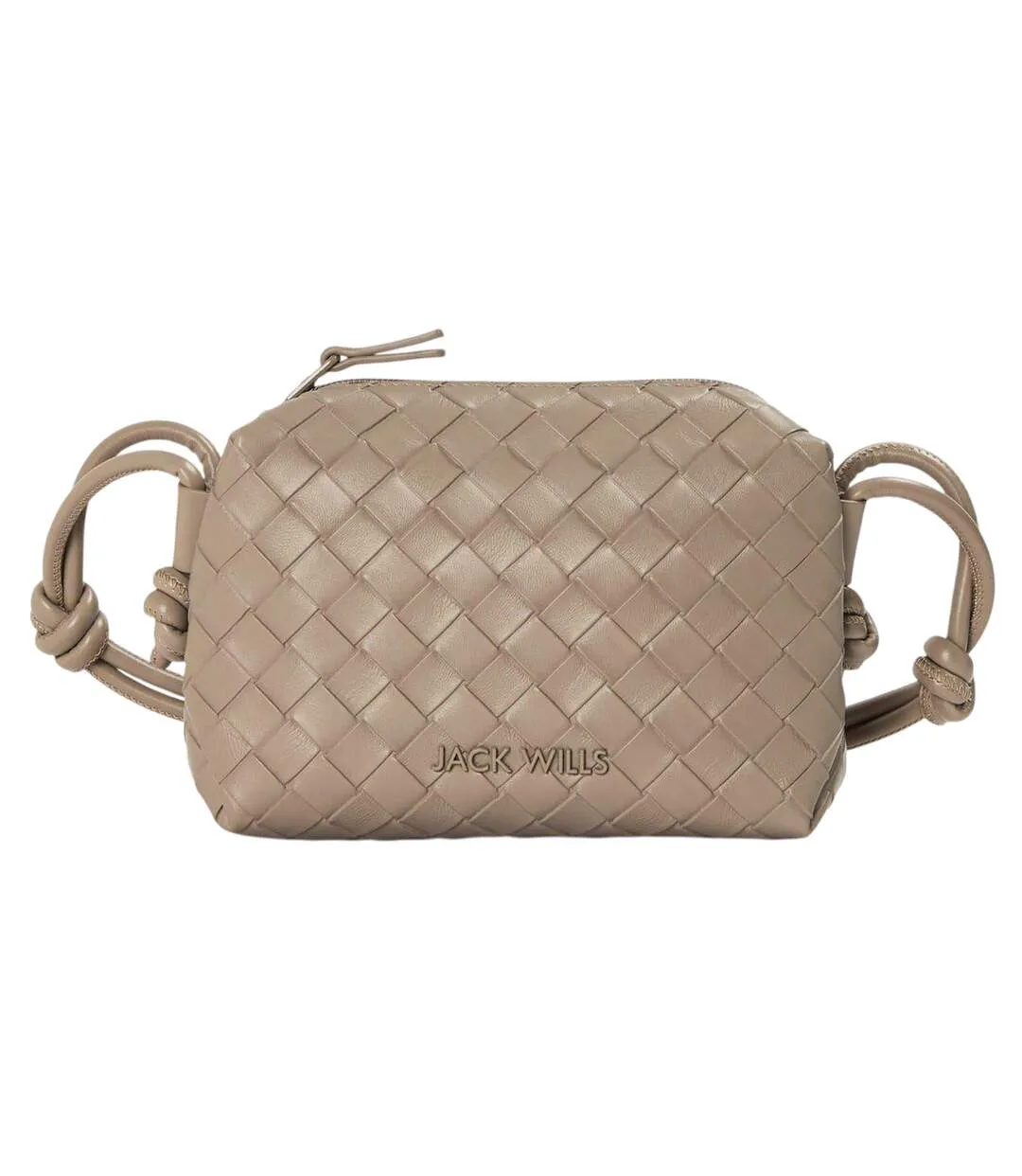 Woven Leather Crossbody Bag One Size Taupe Jack Wills-1