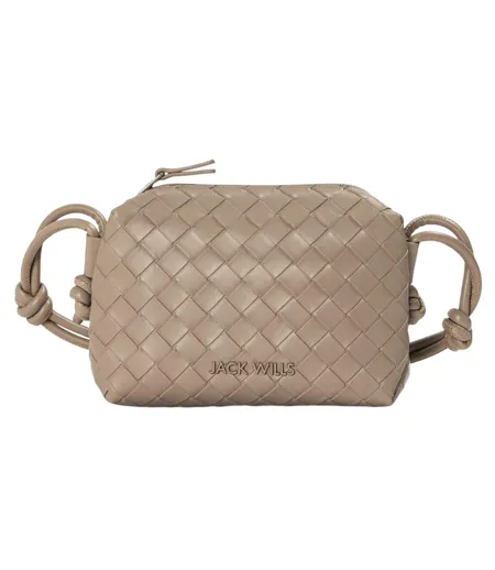 Woven Leather Crossbody Bag One Size Taupe Jack Wills