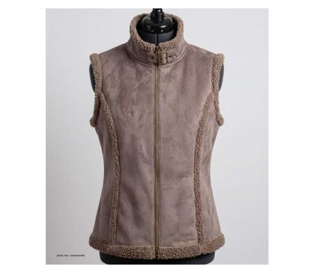 MAYFLOWER 828070U002 - Gilet sans manches marron en suédine : le chic du toucher peau de pêche