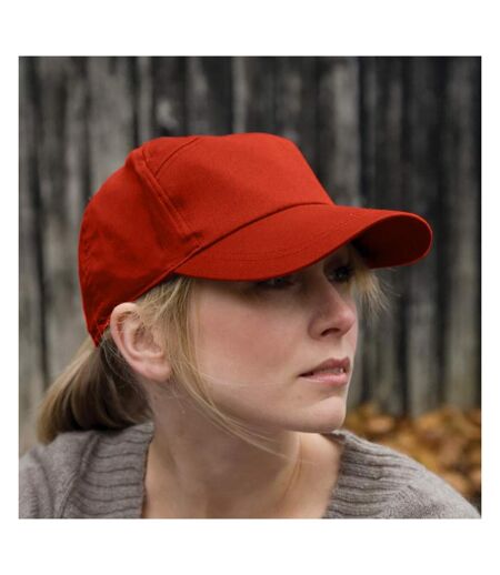 Casquette Unie À Sept Panneaux Mixte Rouge Result