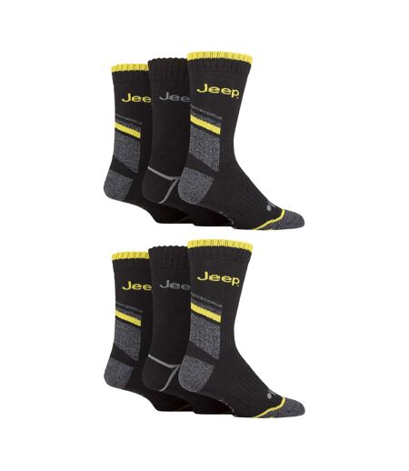 Mens 6 Pack Heavy Duty Work Socks with Reinforced Heel and Toe