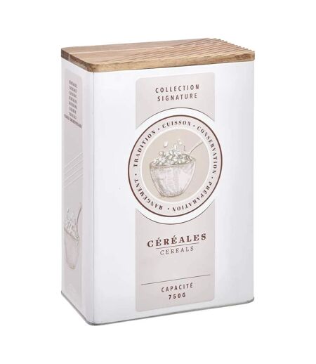 Boîte à Céréales en Métal Signature 25cm Crème