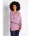 Pull-tunique chiné ajouré col rond-1