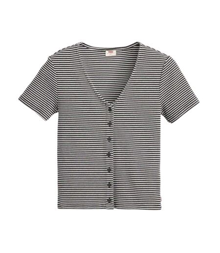 Womens/ladies Striped T-shirt Vanilla Levis