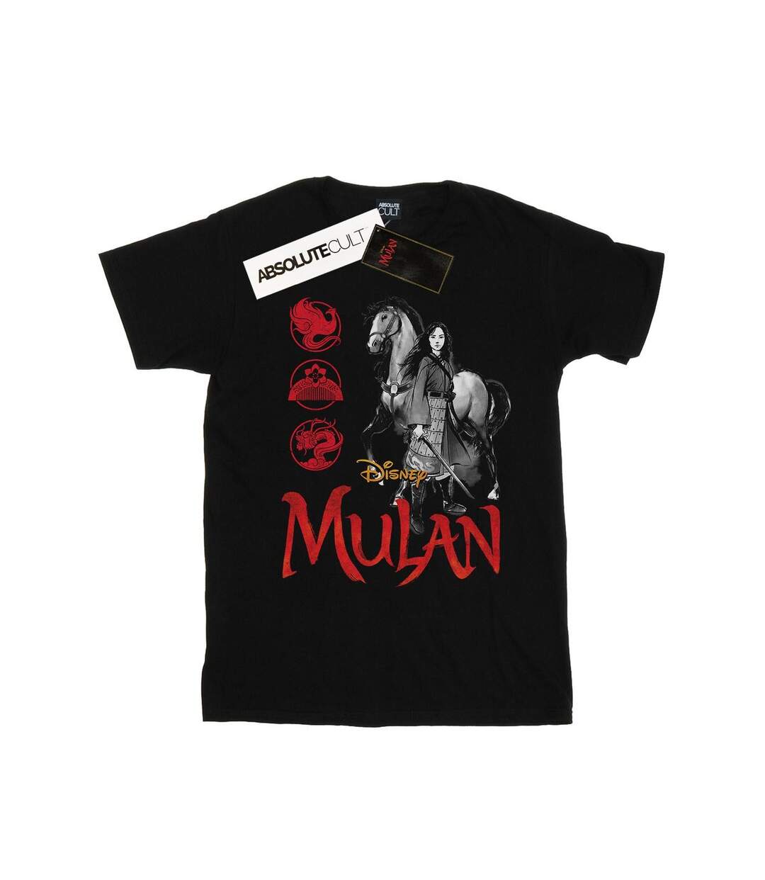 Disney Womens/Ladies Mulan Movie Horse Pose Cotton Boyfriend T-Shirt (Noir) - UTBI35570-1